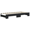daybed med udtræk og madras 80x200 cm stof sort
