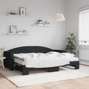 daybed med udtræk og madras 80x200 cm stof sort