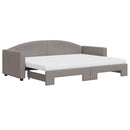daybed med udtræk og madras 80x200 cm stof gråbrun