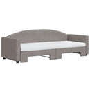 daybed med udtræk og madras 80x200 cm stof gråbrun