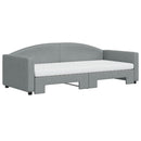 daybed med udtræk og madras 90x200 cm stof lysegrå