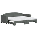 daybed med udtræk og madras 90x200 cm stof mørkegrå