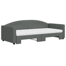 daybed med udtræk og madras 90x200 cm stof mørkegrå