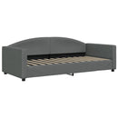 daybed med udtræk og madras 90x200 cm stof mørkegrå