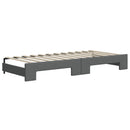 daybed med udtræk og madras 90x200 cm stof mørkegrå
