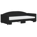 daybed med udtræk og madras 90x200 cm stof sort