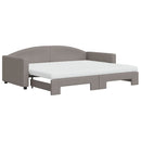 daybed med udtræk og madras 90x200 cm stof gråbrun