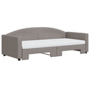 daybed med udtræk og madras 90x200 cm stof gråbrun