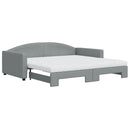 daybed med udtræk og madras 100x200 cm stof lysegrå