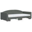 daybed med udtræk og madras 100x200 cm stof mørkegrå