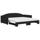 daybed med udtræk og madras 100x200 cm stof sort