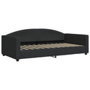 daybed med udtræk og madras 100x200 cm stof sort