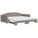 daybed med udtræk og madras 100x200 cm stof gråbrun