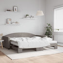 daybed med udtræk og madras 100x200 cm stof gråbrun