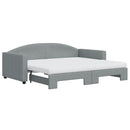 daybed med udtræk og madras 90x190 cm stof lysegrå