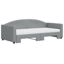 daybed med udtræk og madras 90x190 cm stof lysegrå