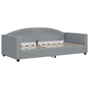 daybed med udtræk og madras 90x190 cm stof lysegrå