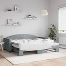 daybed med udtræk og madras 90x190 cm stof lysegrå