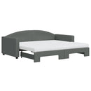 daybed med udtræk og madras 90x190 cm stof mørkegrå