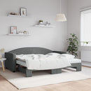 daybed med udtræk og madras 90x190 cm stof mørkegrå