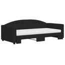daybed med udtræk og madras 90x190 cm stof sort