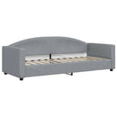 daybed med udtræk og skuffer 80x200 cm stof lysegrå