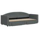 daybed med udtræk og skuffer 80x200 cm stof mørkegrå