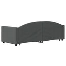 daybed med udtræk og skuffer 80x200 cm stof mørkegrå