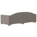 daybed med udtræk og skuffer 80x200 cm stof gråbrun