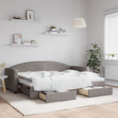 daybed med udtræk og skuffer 80x200 cm stof gråbrun