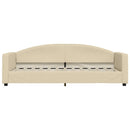 daybed med udtræk og skuffer 80x200 cm stof cremefarvet