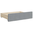 daybed med udtræk og skuffer 90x200 cm stof lysegrå