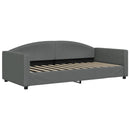 daybed med udtræk og skuffer 90x200 cm stof mørkegrå