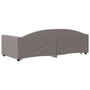 daybed med udtræk og skuffer 90x200 cm stof gråbrun