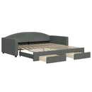 daybed med udtræk og skuffer 100x200 cm stof mørkegrå
