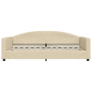 daybed med udtræk og skuffer 100x200 cm stof cremefarvet