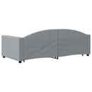 daybed med udtræk og skuffer 90x190 cm stof lysegrå