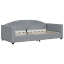 daybed med udtræk og skuffer 90x190 cm stof lysegrå