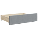 daybed med udtræk og skuffer 90x190 cm stof lysegrå