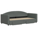 daybed med udtræk og skuffer 90x190 cm stof mørkegrå