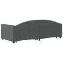 daybed med udtræk og skuffer 90x190 cm stof mørkegrå