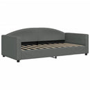 daybed med udtræk og skuffer 90x190 cm stof mørkegrå