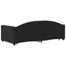 daybed med udtræk og skuffer 90x190 cm stof sort