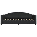 daybed med udtræk og skuffer 90x190 cm stof sort