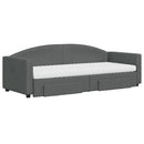 daybed med udtræk og skuffer 80x200 cm stof mørkegrå