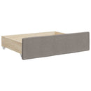 daybed med udtræk og skuffer 80x200 cm stof gråbrun