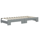 daybed med udtræk og skuffer 90x200 cm stof lysegrå