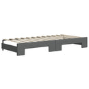 daybed med udtræk og skuffer 90x200 cm stof mørkegrå