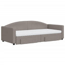 daybed med udtræk og skuffer 90x200 cm stof gråbrun