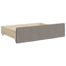 daybed med udtræk og skuffer 90x200 cm stof gråbrun